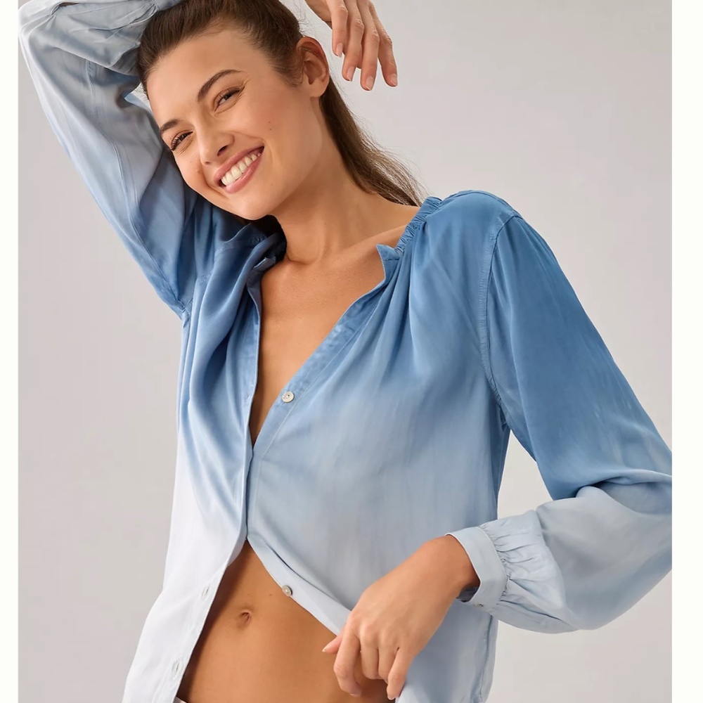 Cloth & Stone Shirred Button-down Blouse - Size Small (EUC)